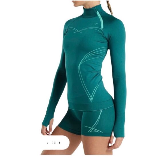 Gymshark Women Small Sportswear Fit Long Sleeve Apex Teal (v1) - Picture 11 of 11